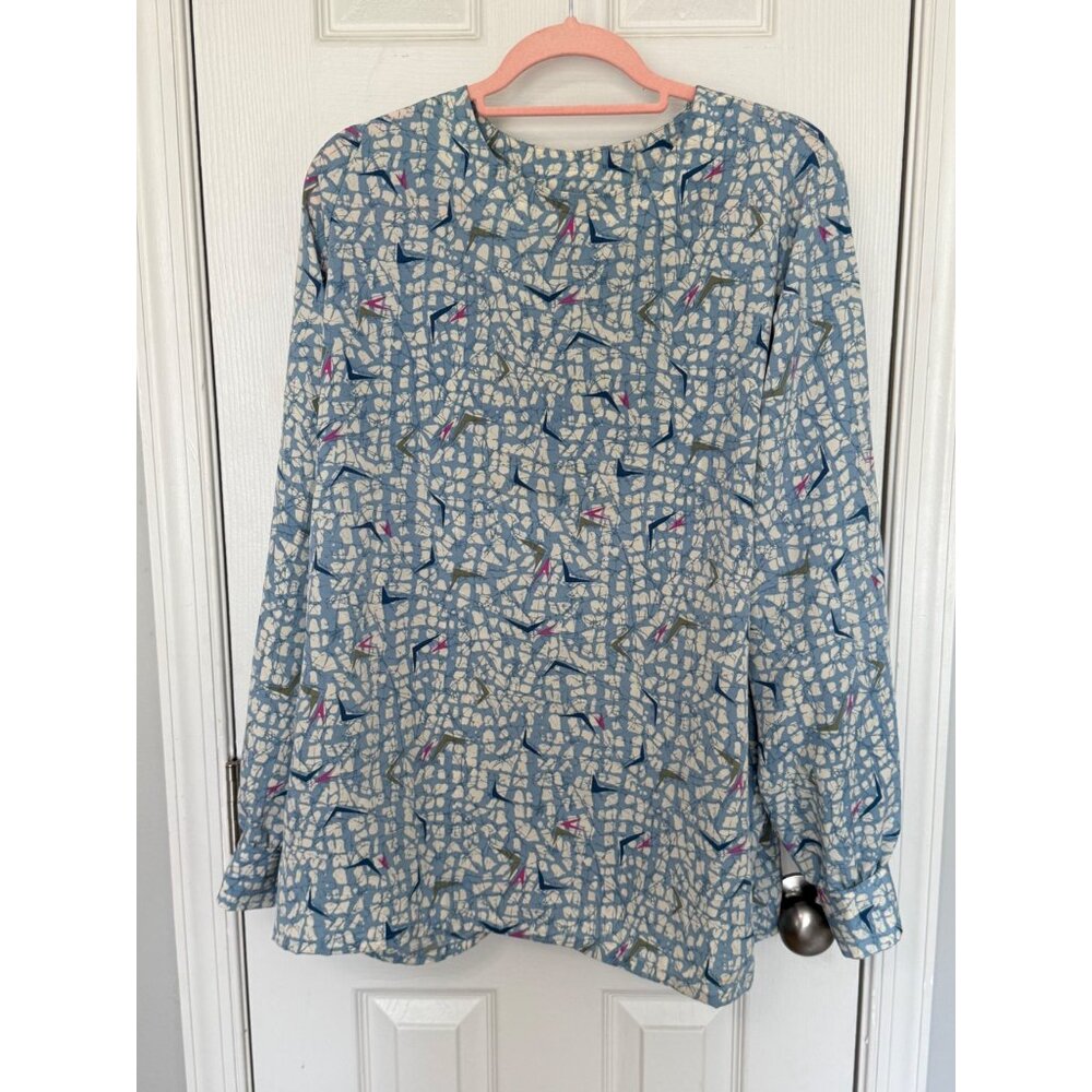 Vintage Country Sophisticates Made in the U.S.A. Long Sleeve Blouse XL Blue